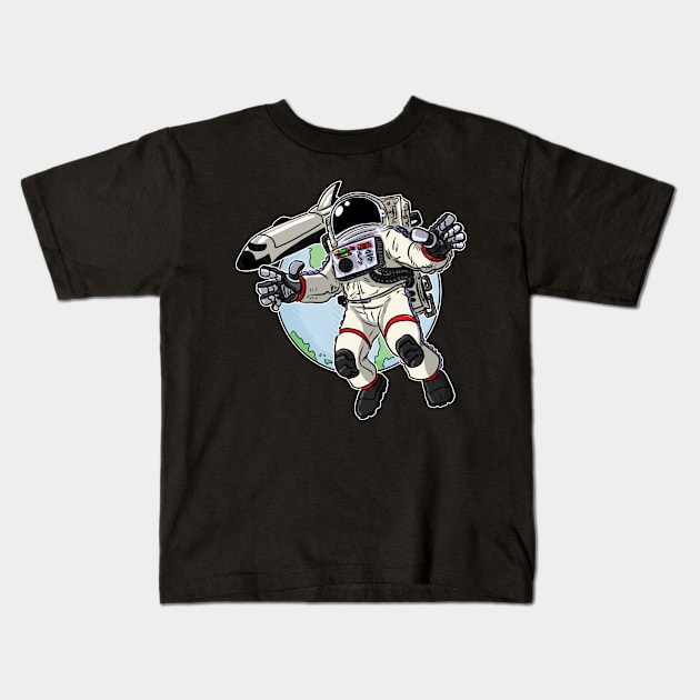 Astronaut Kids T-Shirt by AlanSchell76